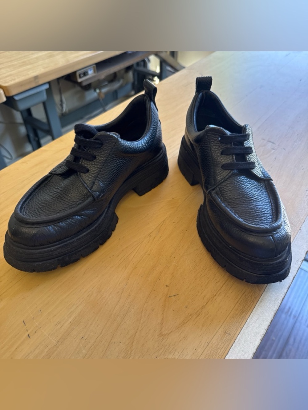 Black Chunky Lace-Up Men’s Shoes